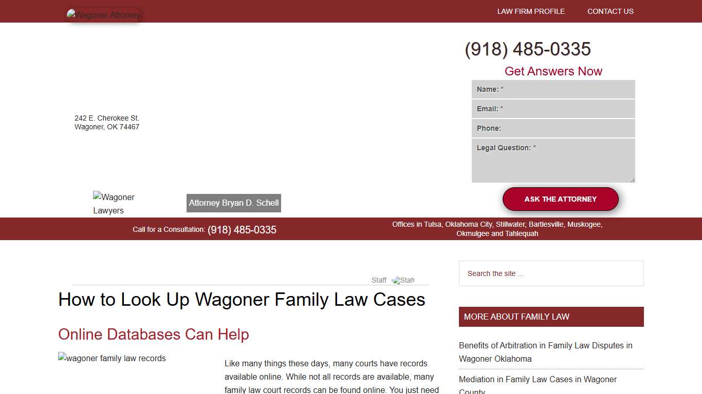 How to Look Up Wagoner Family Law Cases - Wagoner Attorney - (918) 485-0335