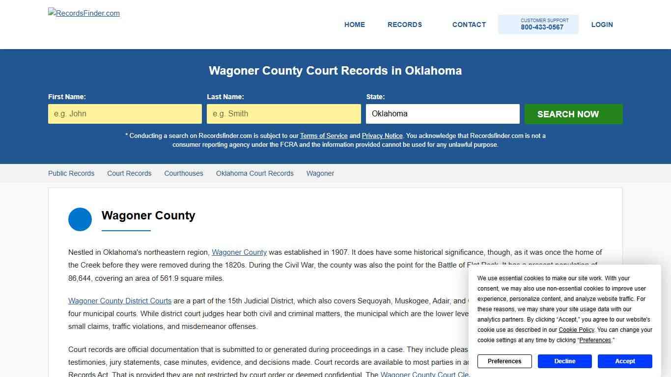 Search Wagoner Court Records & Courthouses, Oklahoma OK