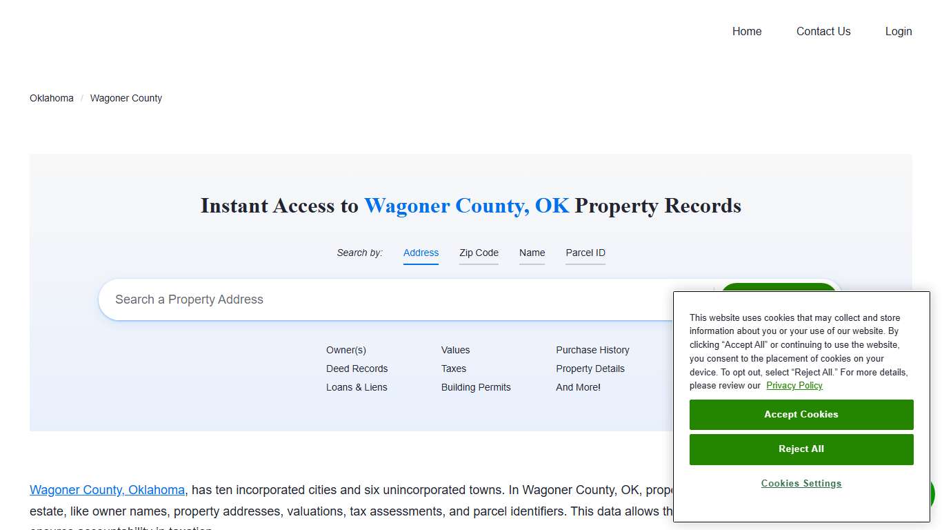 Wagoner County Property Records Owners, Deeds, Permits